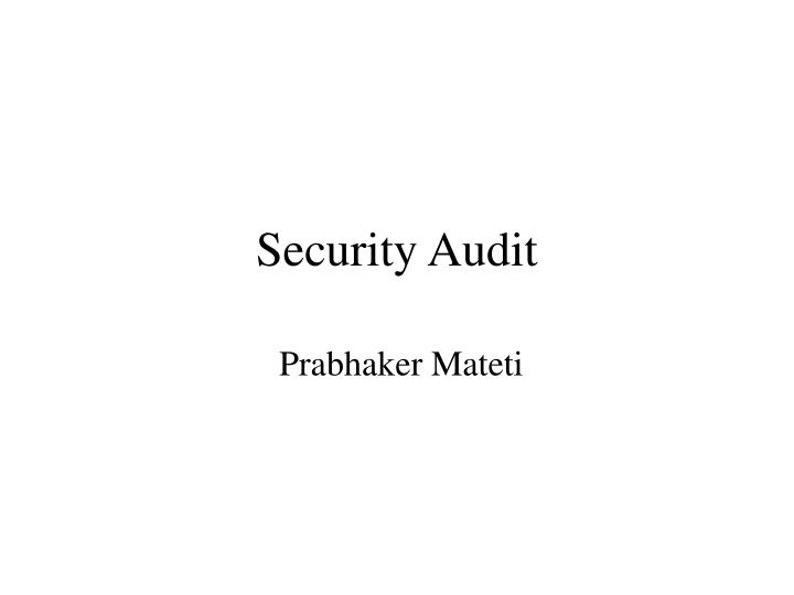 security audit