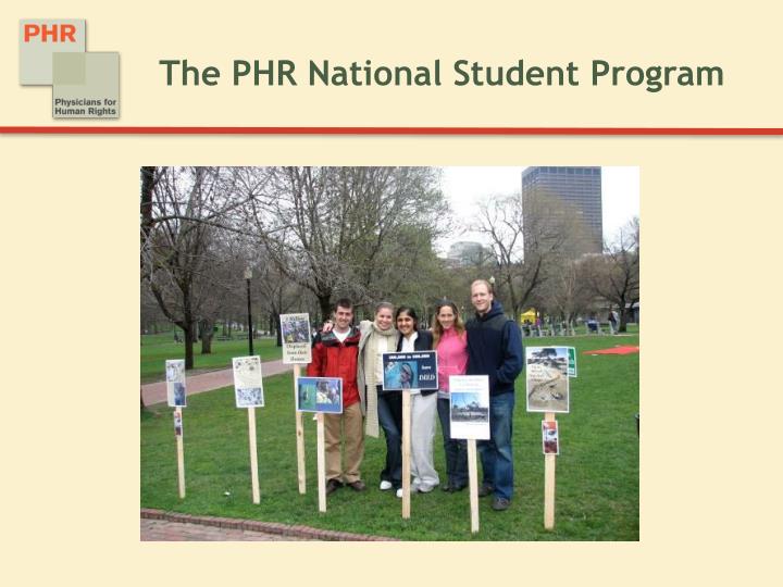 the phr national student program