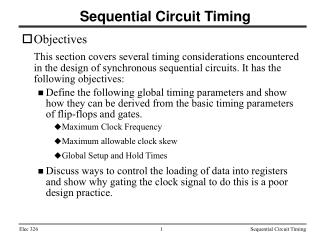 Sequential Circuit Timing