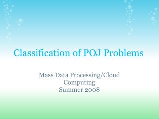 Classification of POJ Problems