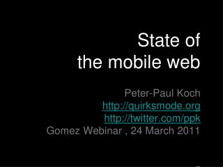 State of the mobile web