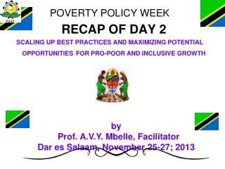 POVERTY POLICY WEEK 	RECAP OF DAY 2