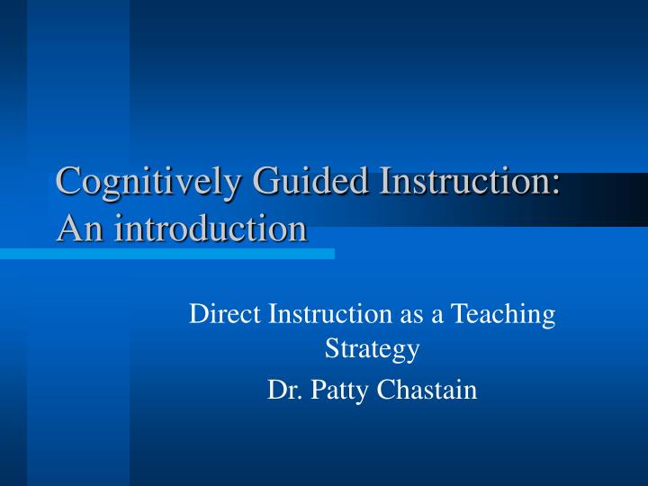 cognitively guided instruction an introduction
