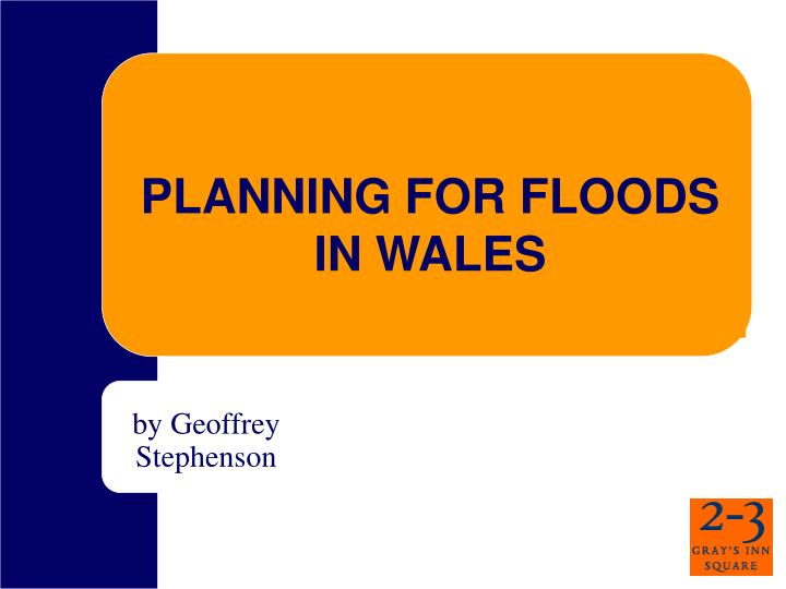 planning for floods in wales