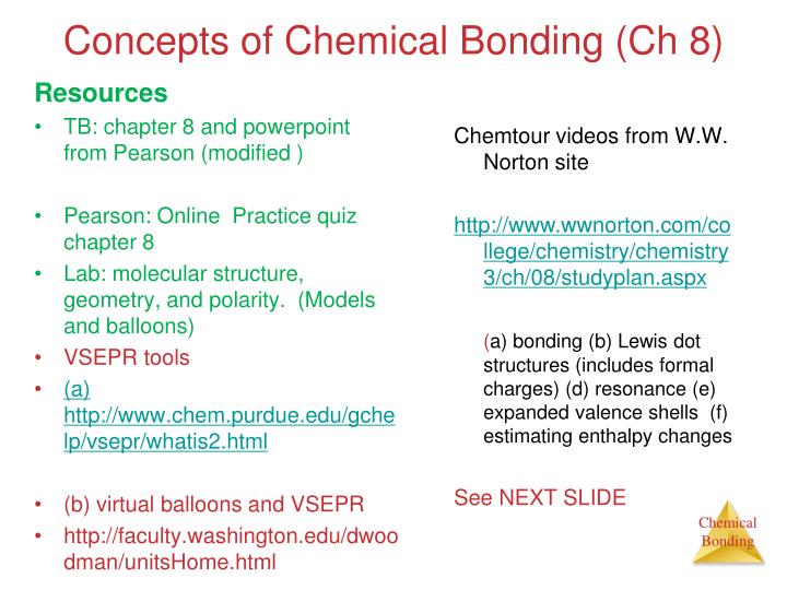 concepts of chemical bonding ch 8