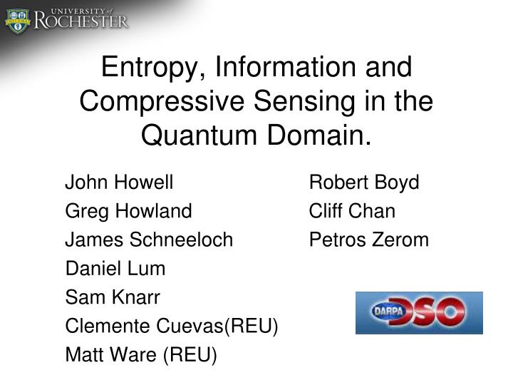 entropy information and compressive sensing in the quantum domain