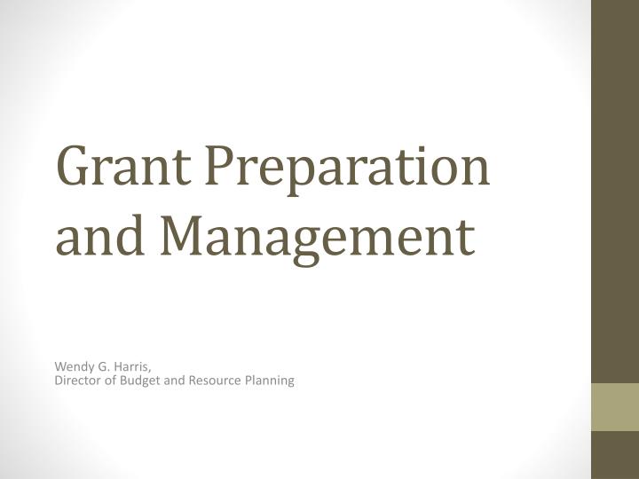 grant preparation and management