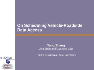 On Scheduling Vehicle-Roadside Data Access