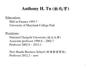 Anthony H. Tu ( ??? )