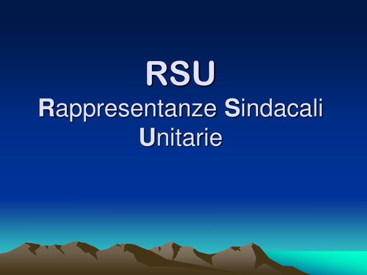 rsu r appresentanze s indacali u nitarie