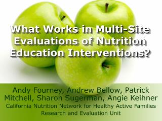 What Works in Multi-Site Evaluations of Nutrition Education Interventions?