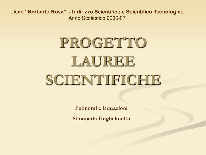 progetto lauree scientifiche