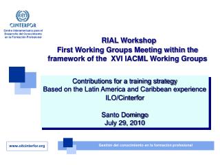 Contributions for a training strategy Based on the Latin America and Caribbean experience