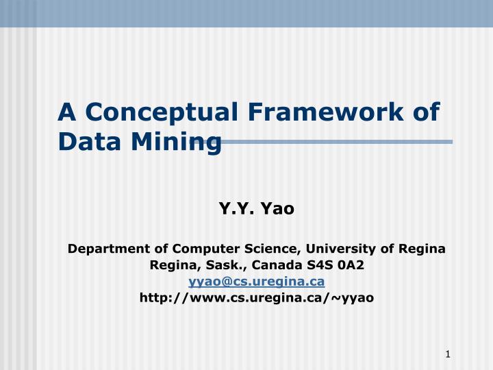 a conceptual framework of data mining