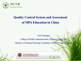 Quality Control System and Assessment of MPA Education in China