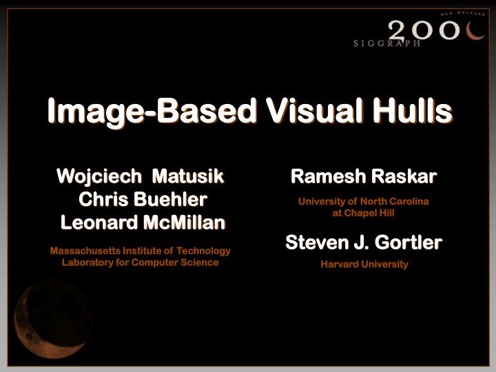 image based visual hulls