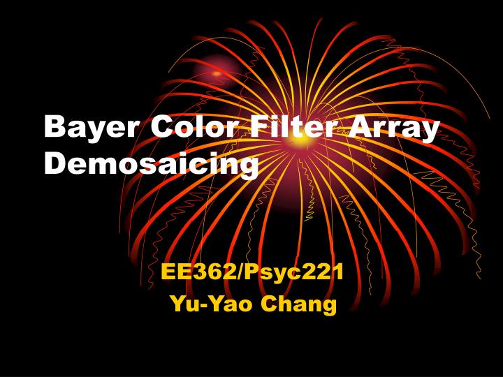 bayer color filter array demosaicing