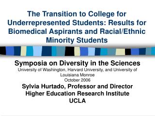 Symposia on Diversity in the Sciences