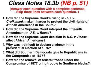 Class Notes 18.3b (NB p. 51)