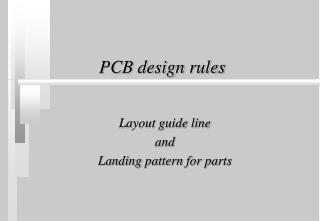 PCB design rules