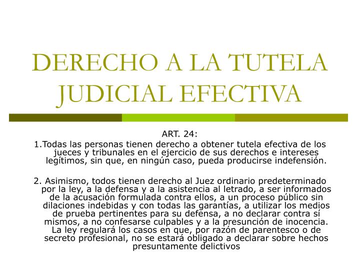 derecho a la tutela judicial efectiva