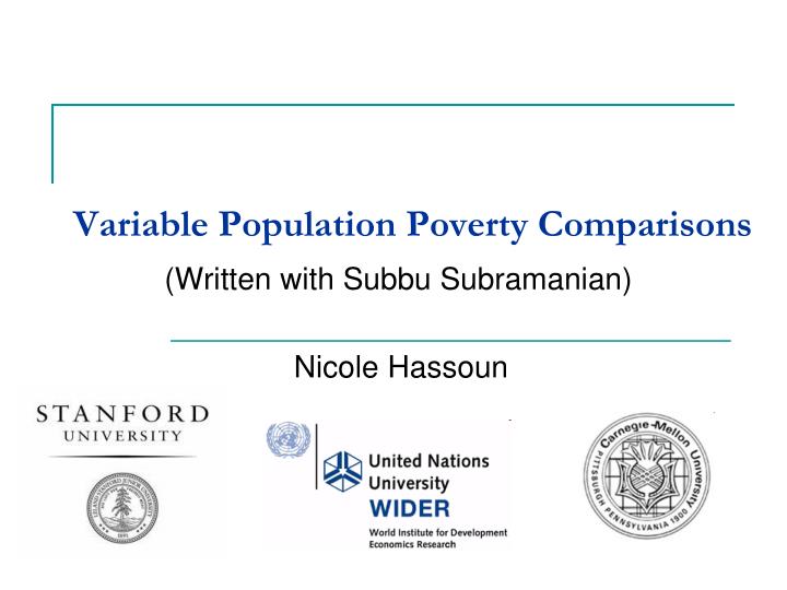 variable population poverty comparisons