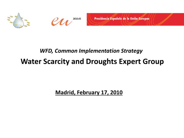 wfd common implementation strategy water scarcity and droughts expert group