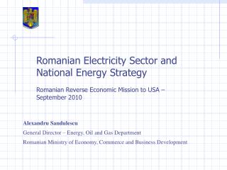 Romanian Electricity Sector and National Energy Strategy