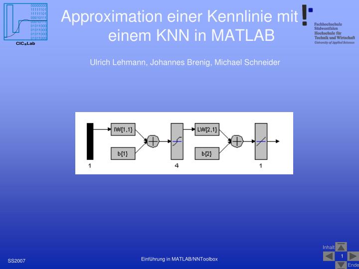 approximation einer kennlinie mit einem knn in matlab