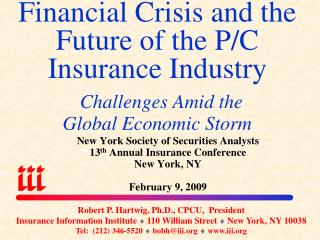 New York Society of Securities Analysts 13 th Annual Insurance Conference New York, NY