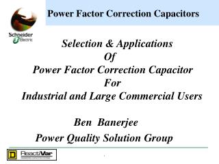 Power Factor Correction Capacitors