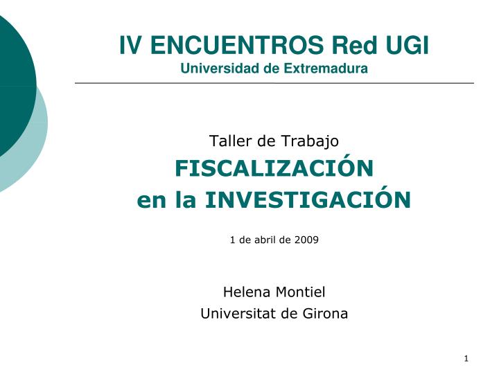 iv encuentros red ugi universidad de extremadura