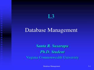 L3 Database Management