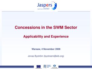 Concessions in the SWM Sector Applicability and Experience