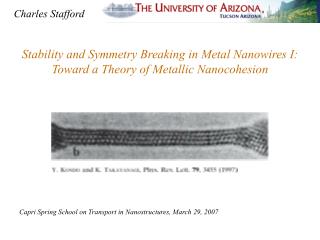 Stability and Symmetry Breaking in Metal Nanowires I: Toward a Theory of Metallic Nanocohesion