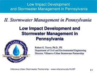 Low Impact Development and Stormwater Management in Pennsylvania