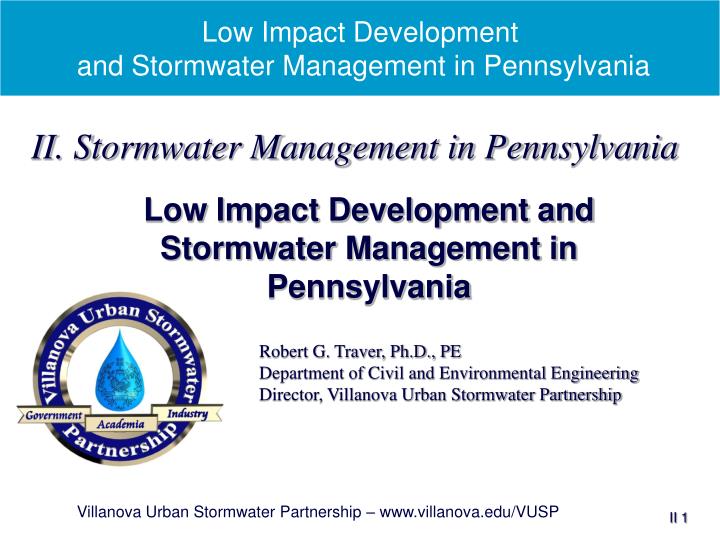 low impact development and stormwater management in pennsylvania