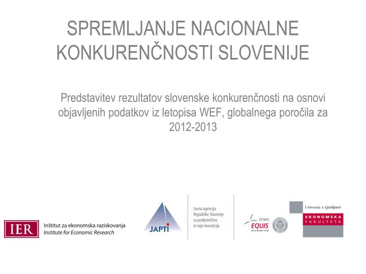 spremljanje nacionalne konkuren nosti slovenije