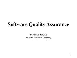 Software Quality Assurance