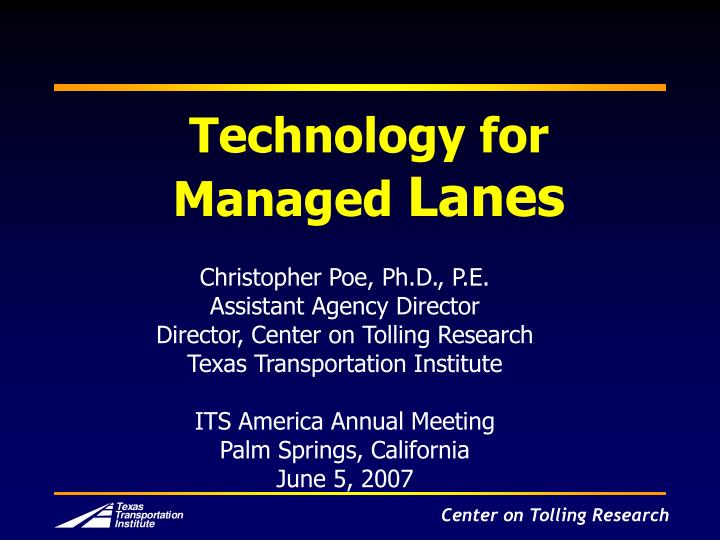 technology for managed lanes
