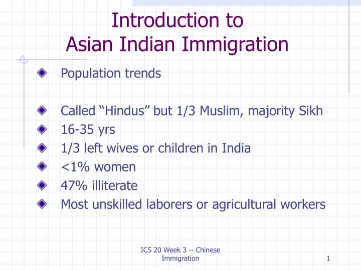 introduction to asian indian immigration
