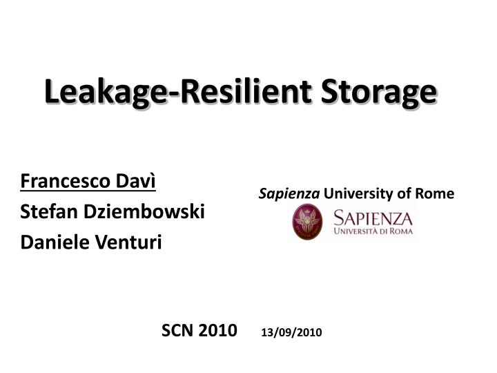 leakage resilient storage