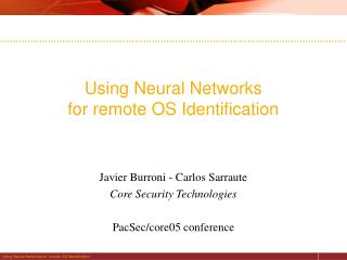 Using Neural Networks for remote OS Identification