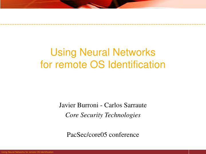 using neural networks for remote os identification