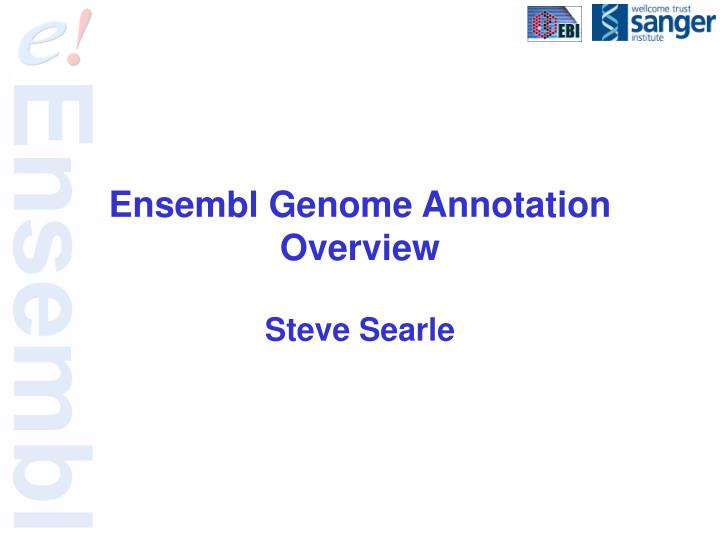 ensembl genome annotation overview