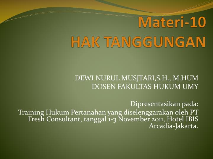 materi 10 hak tanggungan