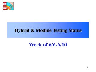 Hybrid &amp; Module Testing Status