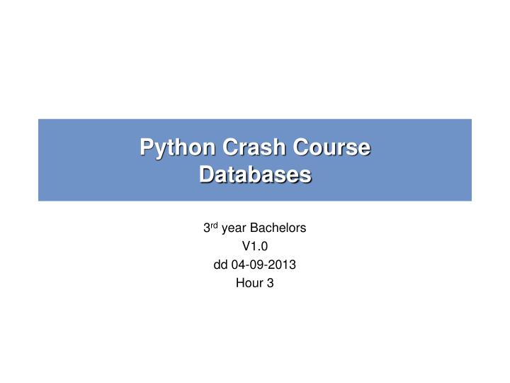 python crash course databases