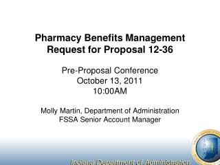 Pharmacy Benefits Management Request for Proposal 12-36