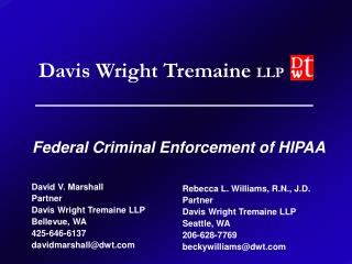 Federal Criminal Enforcement of HIPAA